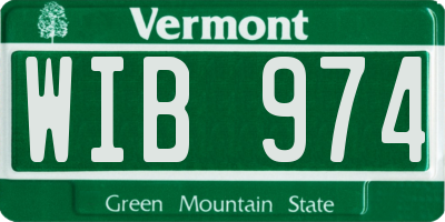 VT license plate WIB974