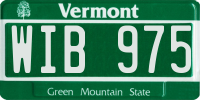 VT license plate WIB975