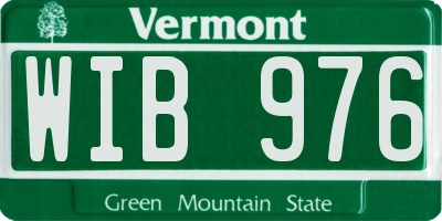 VT license plate WIB976