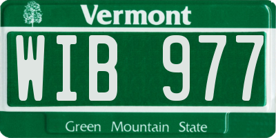 VT license plate WIB977