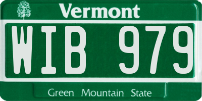 VT license plate WIB979