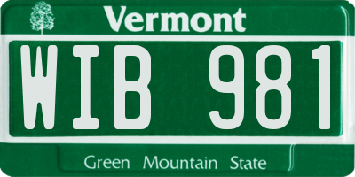 VT license plate WIB981