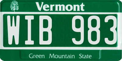 VT license plate WIB983