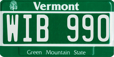 VT license plate WIB990