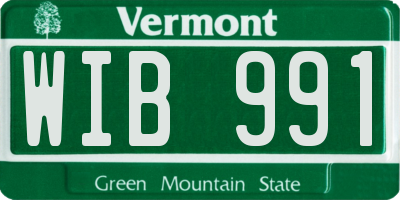 VT license plate WIB991