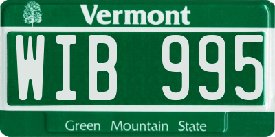 VT license plate WIB995