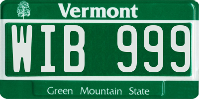 VT license plate WIB999