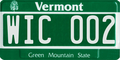 VT license plate WIC002