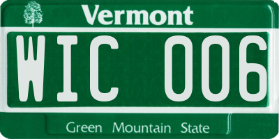 VT license plate WIC006