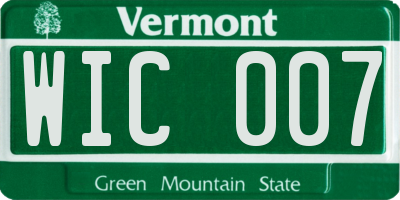 VT license plate WIC007