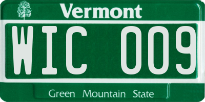 VT license plate WIC009