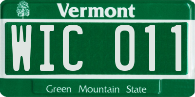 VT license plate WIC011