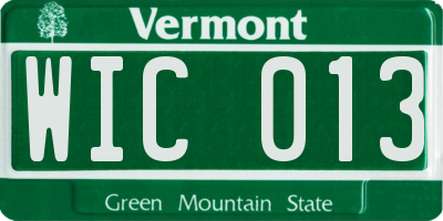 VT license plate WIC013