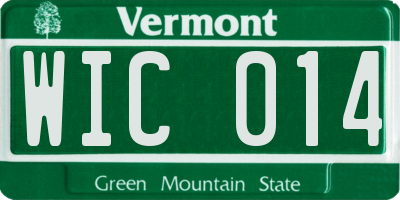 VT license plate WIC014