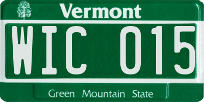 VT license plate WIC015