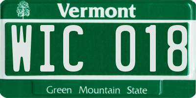 VT license plate WIC018