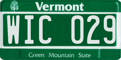 VT license plate WIC029