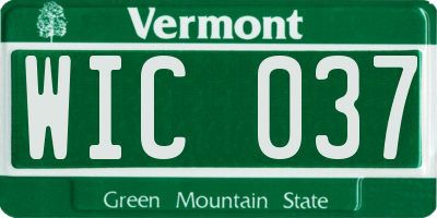 VT license plate WIC037