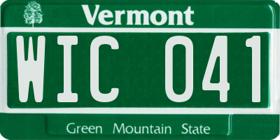 VT license plate WIC041