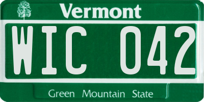 VT license plate WIC042