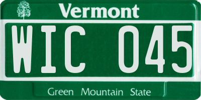 VT license plate WIC045