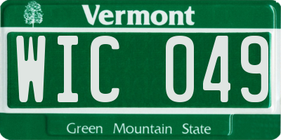 VT license plate WIC049