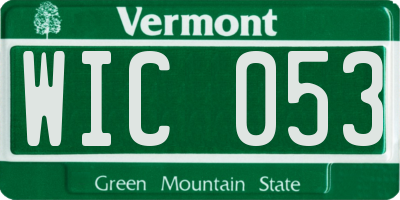 VT license plate WIC053
