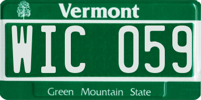 VT license plate WIC059