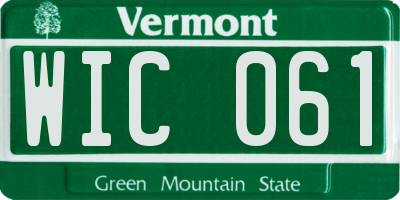 VT license plate WIC061