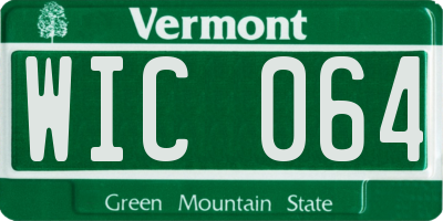 VT license plate WIC064