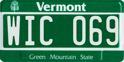 VT license plate WIC069