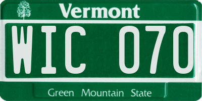 VT license plate WIC070