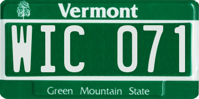 VT license plate WIC071