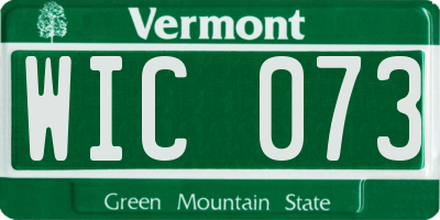 VT license plate WIC073