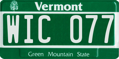 VT license plate WIC077