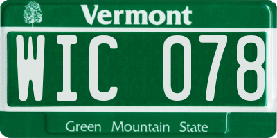 VT license plate WIC078