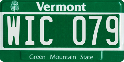 VT license plate WIC079