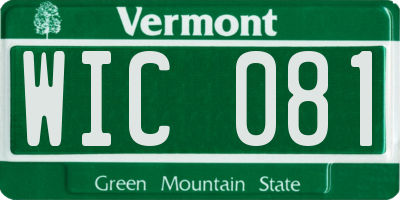 VT license plate WIC081