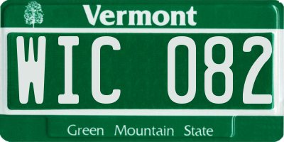 VT license plate WIC082
