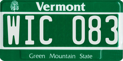 VT license plate WIC083