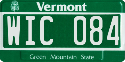 VT license plate WIC084