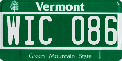 VT license plate WIC086