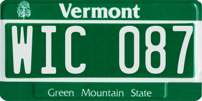 VT license plate WIC087