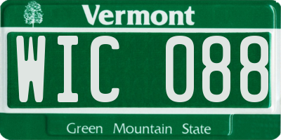 VT license plate WIC088