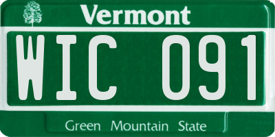 VT license plate WIC091