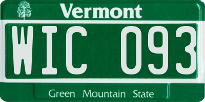 VT license plate WIC093