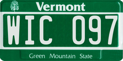 VT license plate WIC097