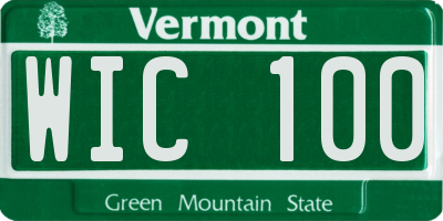 VT license plate WIC100