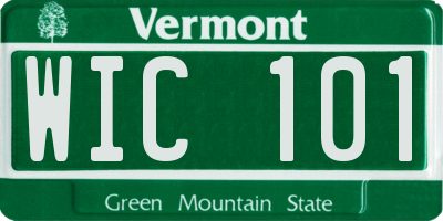 VT license plate WIC101