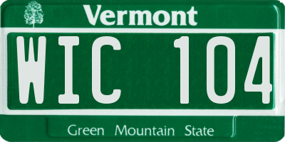 VT license plate WIC104